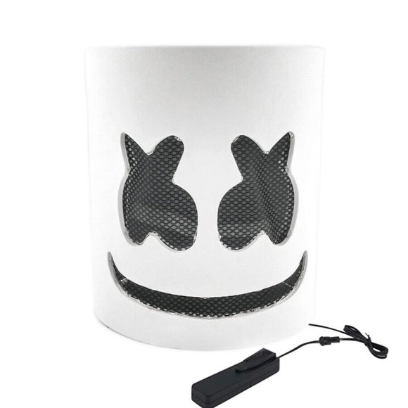 Light Weight Eva Foam DJ Marshmellow LED Halloween Helmet Mask + Batteries - Picture 4 of 7